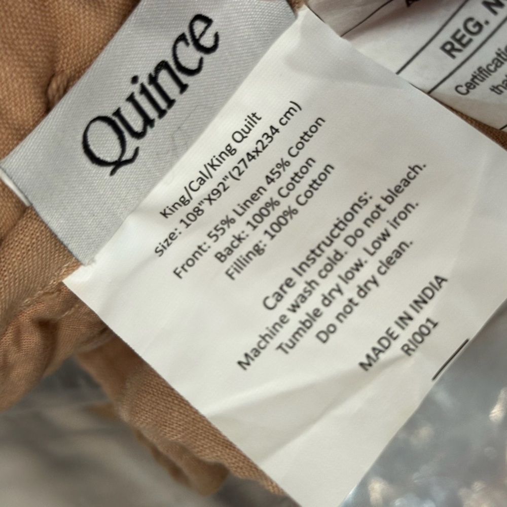 NWOT QUINCE European Linen Cotton Stitch Quilt King/Cal King Desert Sunset 3387 - Picture 10 of 11
